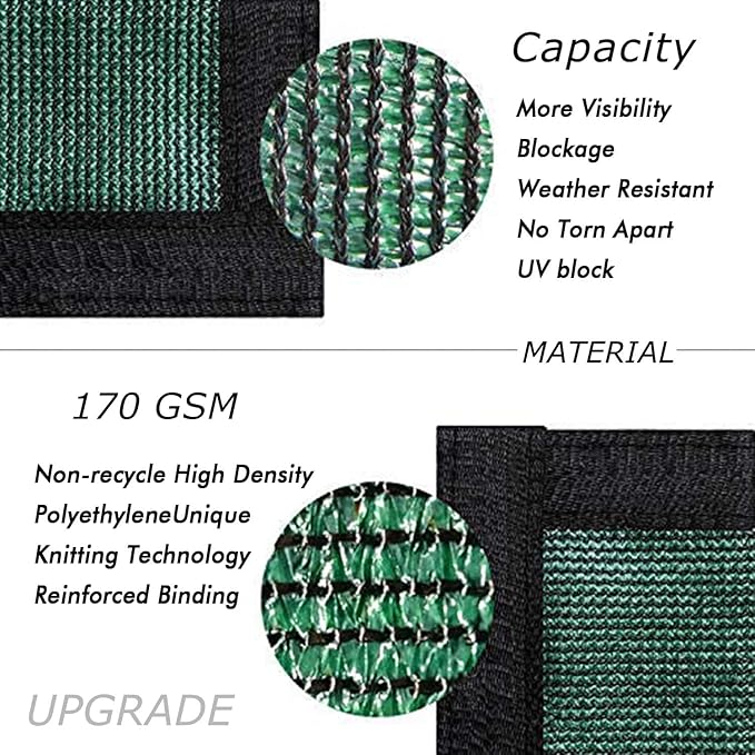 UPGRADE Privacy Fence Screen 3'x17' Dark Green Outdoor 90% Visibility Blockage - Image 2