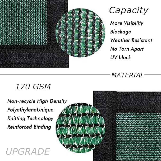 UPGRADE Privacy Fence Screen 3'x21' Dark Green Outdoor 90% Visibility Blockage - Image 2