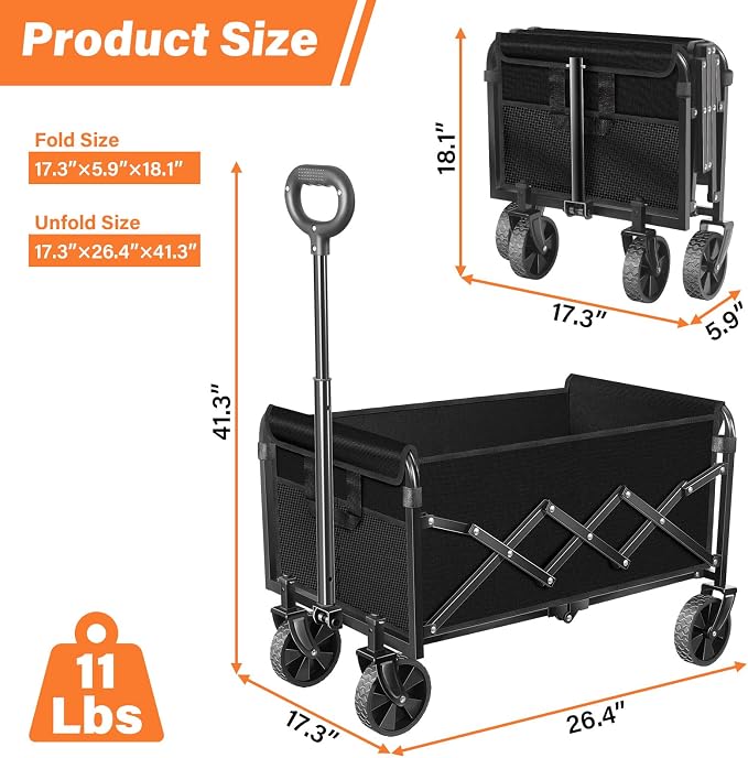 Wagons Carts Foldable, Collapsible Wagon - Image 2