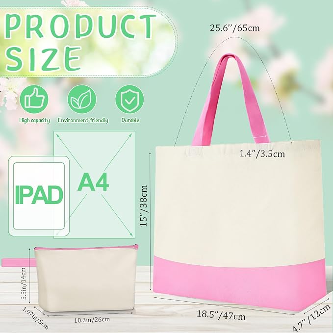 Sanwuta 24 Pcs Canvas Tote Bags Bulk - Image 2