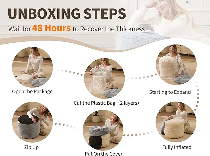 Round Storage Ottoman Bench 20"x15" Round Ottoman Cover - Image 9