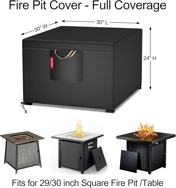 QH.HOME 29&30 Inch Fire Pit Cover Square - Image 2