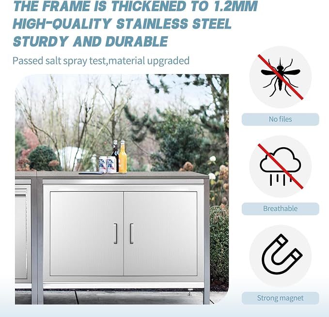 Outdoor Kitchen Door, Stainless Steel BBQ Double Door, Available - Image 3