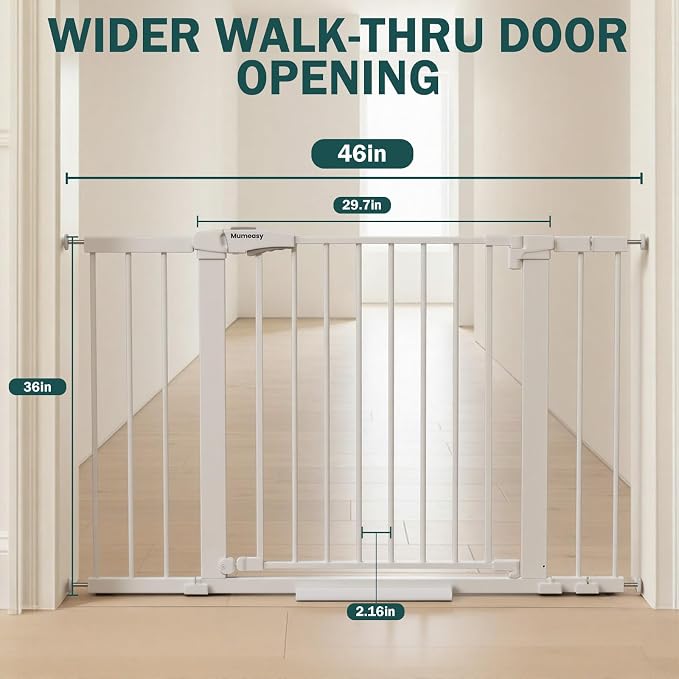 Mumeasy 36" Extra Tall Dog Gate, Auto Close Baby Gate - Image 3