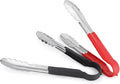 Spring Tongs, 9-Inch Stainless Steel with Black Vinyl-Coated Handles