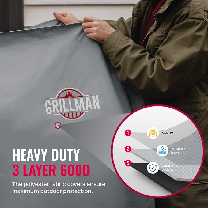 Grill Cover by Grillman, 60 Inch, BBQ Outdoor Grill Covers, Charcoal & Gas - Image 4