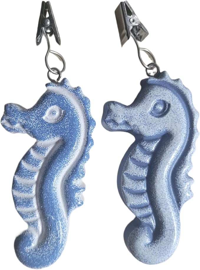 TwoFish Home Set of 4 Sea Horse Resin Tablecloth Weights Clips Sea Horse - Image 5