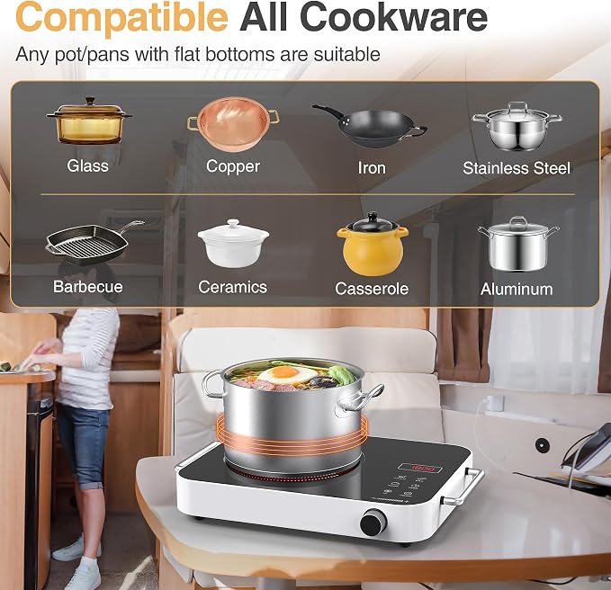 Single Burner Electric Cooktop, 1800W 110V Electric Stove Top - Image 4