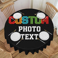 Custom Round Table Cloth, Design Your Logo Text Photo, Personalized Oil Proof by Unknown
