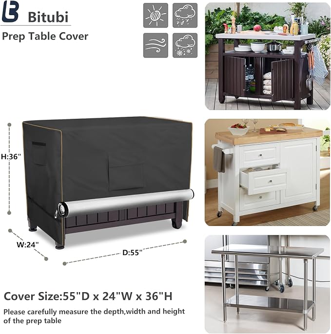 Bitubi Prep Table Cover with Split Zipper - Image 2