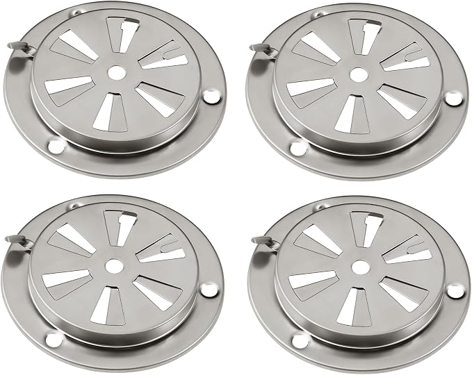 BBQ Smoker Air Vent Set, 4 Pieces Stainless Steel Grill Damper by Jwodo
