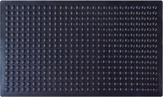 Black Rubber Bubble Anti-Fatigue Workplace Mat, Non-Slip Comfort Standing Floor by OranclUS