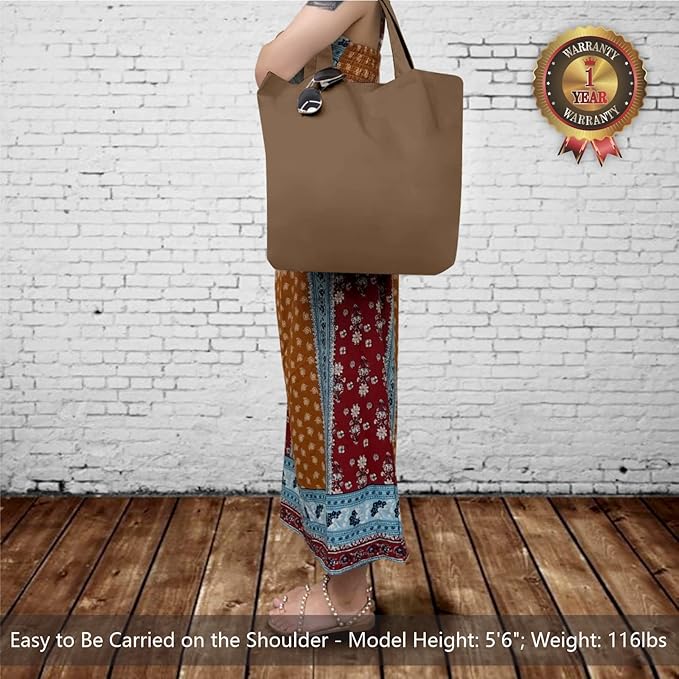 TOPDesign 1-Pack Super Strong Large 12oz Cotton Canvas Tote Bag, Reusable - Image 2