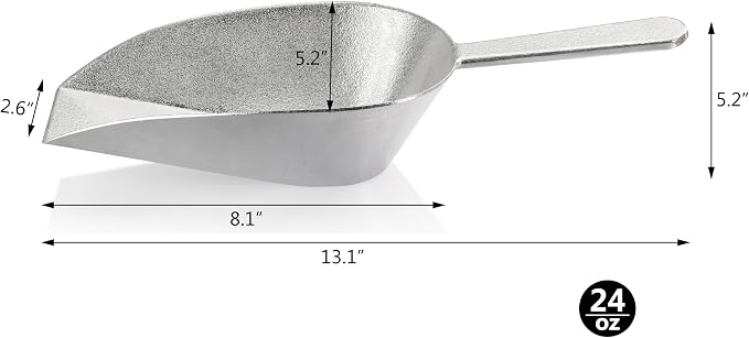 New Star Foodservice 34721 One-Piece Cast Aluminum Flat Bottom Bar Ice Flour - Image 2