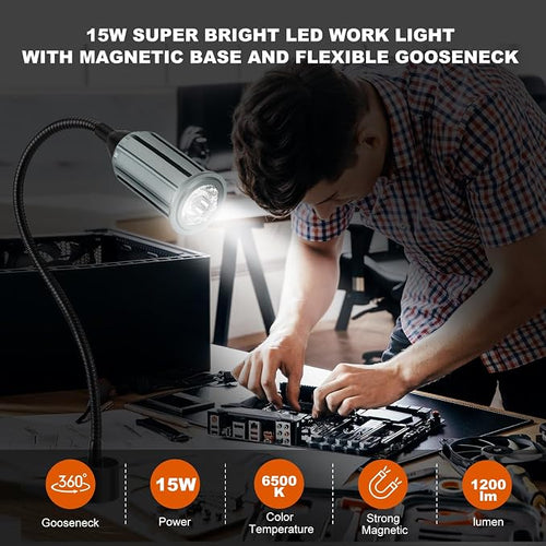 15W Magnetic Work Light, LED Machine Light - Image 2