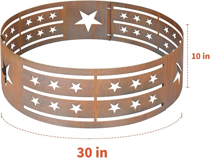 Fire Pit Ring, Outdoor Cooking Camping Steel Fire Ring Combo Insert DIY - Image 2
