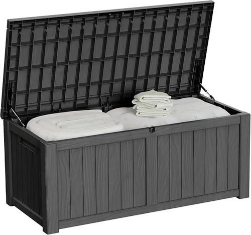 150 Gallon Outdoor Storage Box Patio Deck Box Waterproof, Resin Lockable by Decksplore%E2%80%94BuiltforOutdoor