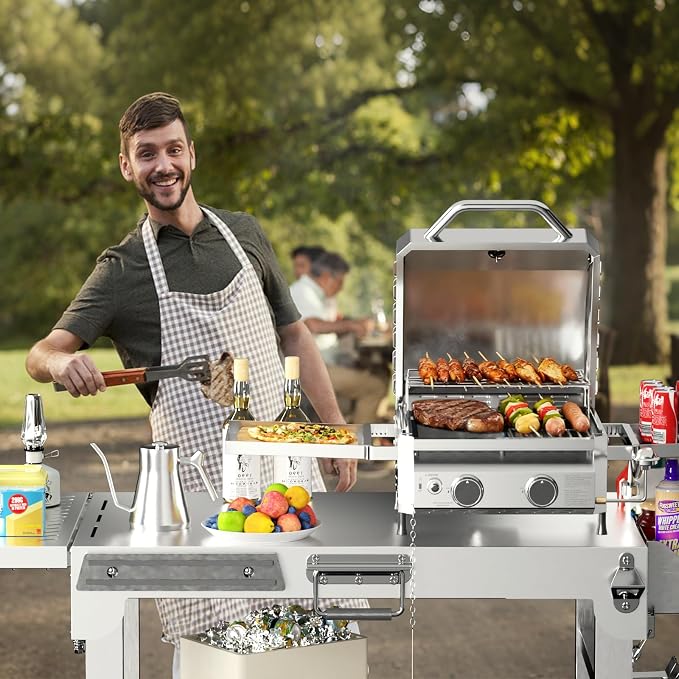 Tabletop Gas Grill, Stainless Steel Portable Propane Grill - Image 9