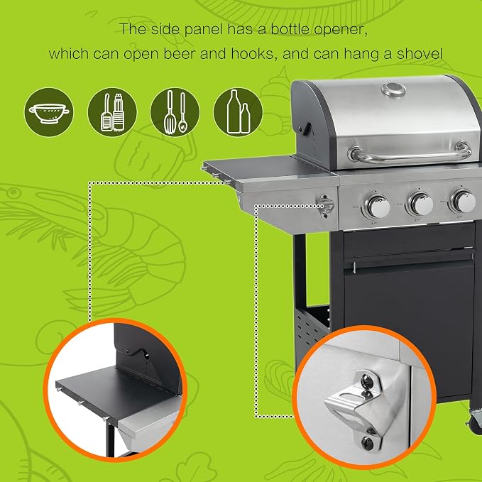 Zateety 3 Burner Propane Grill - Image 3