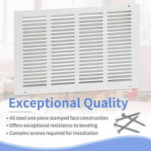 16"W x 10"H Steel Return Air Grille, Air Return Vent Cover - Image 2
