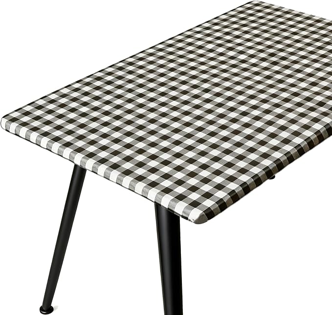 Rectangle Picnic Table Cloth, Elastic Waterproof Fitted Vinyl Tablecloths by Unknown