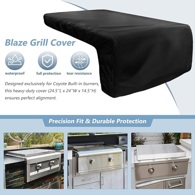 Cover for Coyote Built-in Power Burner, Heavy Duty 600D Waterproof Outdoor - Image 5