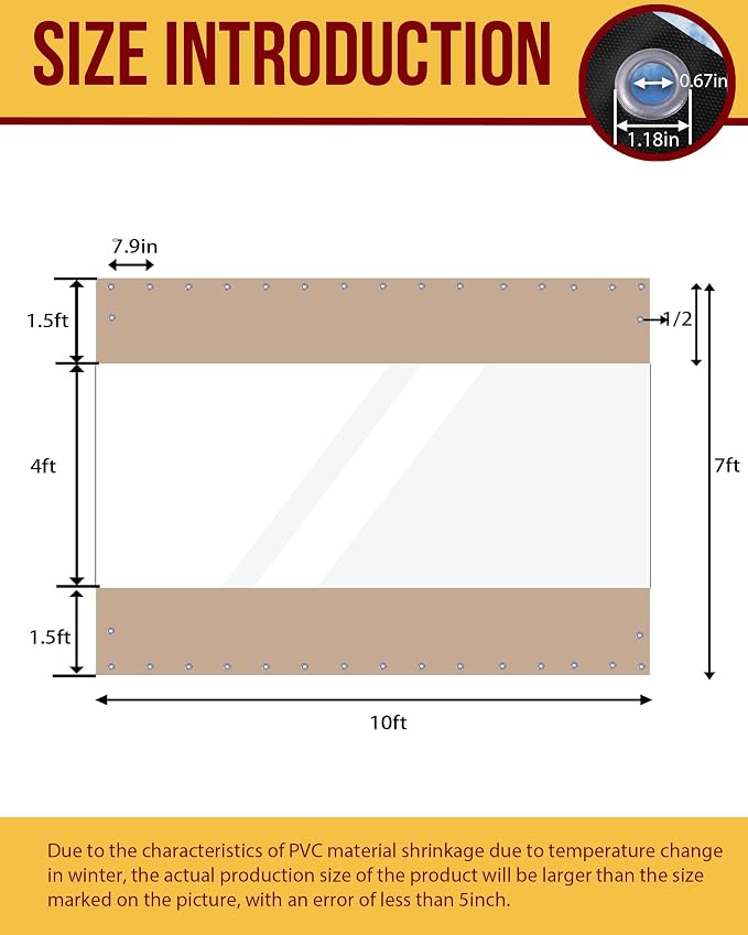 FoundGo 7'H x 10'W Vinyl Curtains - Image 2