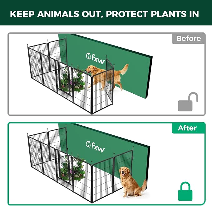 FXW Garden Fence Outdoor for The Yard – 40in x 18.2ft Heavy Duty Metal Animal - Image 3