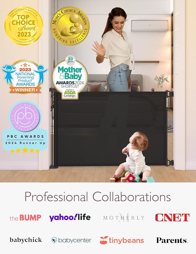 Momcozy Retractable Baby Gate, Extends up to 55" Wide, Child Safety Baby Gates - Image 7
