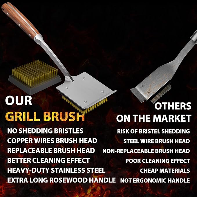 ENLOY Copper Wire Grill Brush Replacement Head, Grill Cleaning Bristle Brush - Image 6