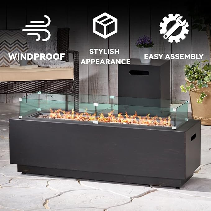 Skyflame Fire Pit Table Glass Wind Guard - Image 6