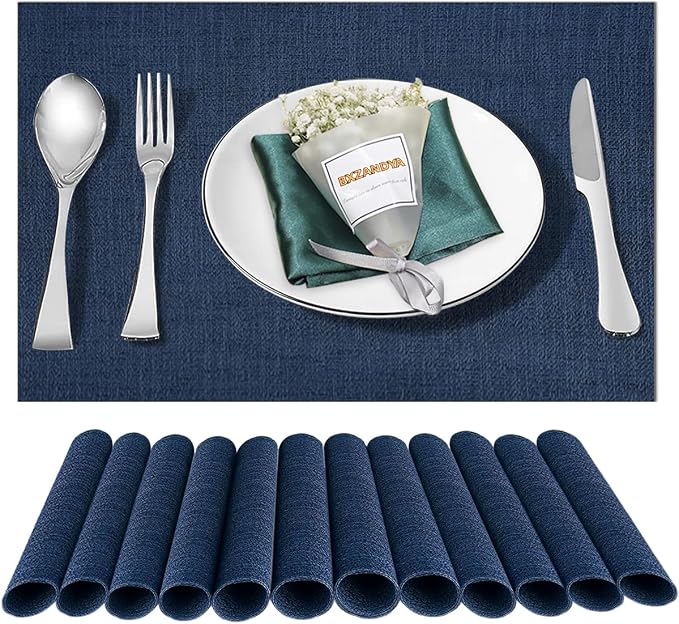 Placemats Set of 12, Heat and Stain Resistant Indoor/Outdoor Place mats by BxzanDya-LifeSmartMaker