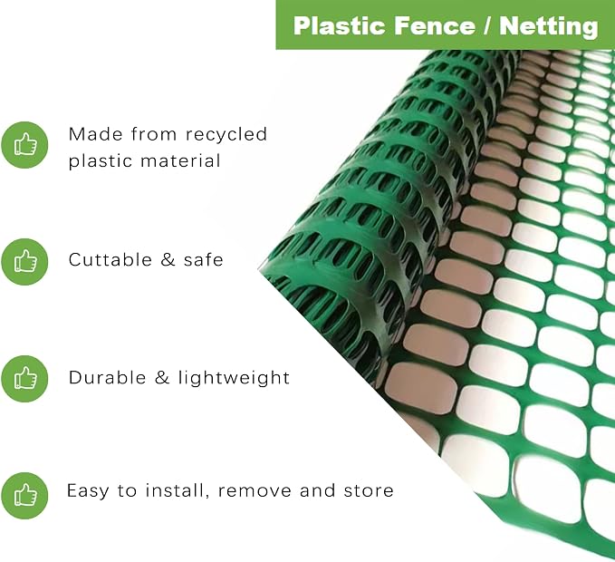 Safety Fence Plastic Mesh Fencing Roll, Temporary Reusable Netting - Image 3