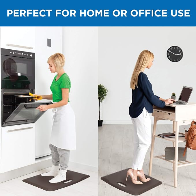 Mount-It! Standing Desk Floor Mat | Brown Standing Comfort Mat - Image 2
