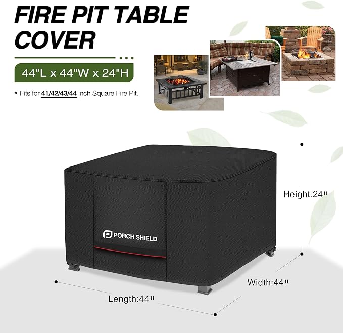Porch Shield Square Patio Fire Pit Cover Fade Resistant Waterproof Outdoor - Image 2