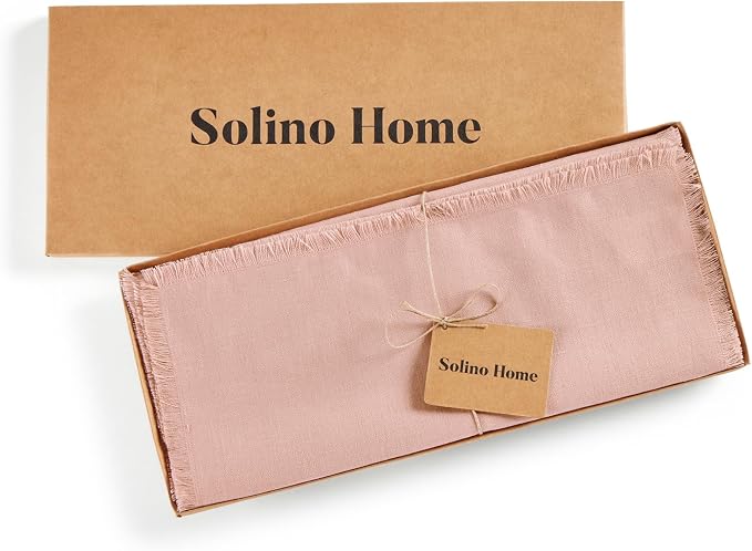 Solino Home Linen Misty Pink Table Runner 48 Inches - Image 5