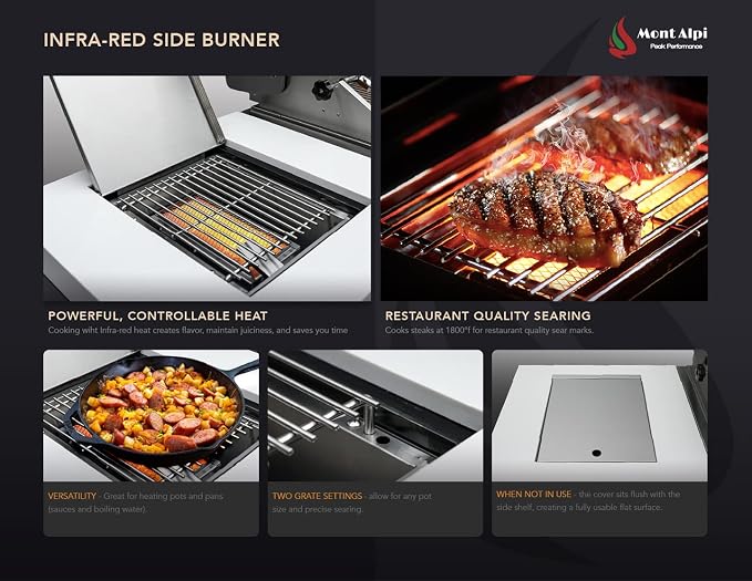 Mont Alpi MAi805-BSSFC 44-inch 6-Burner 115000 BTU Black Stainless Steel Gas - Image 11
