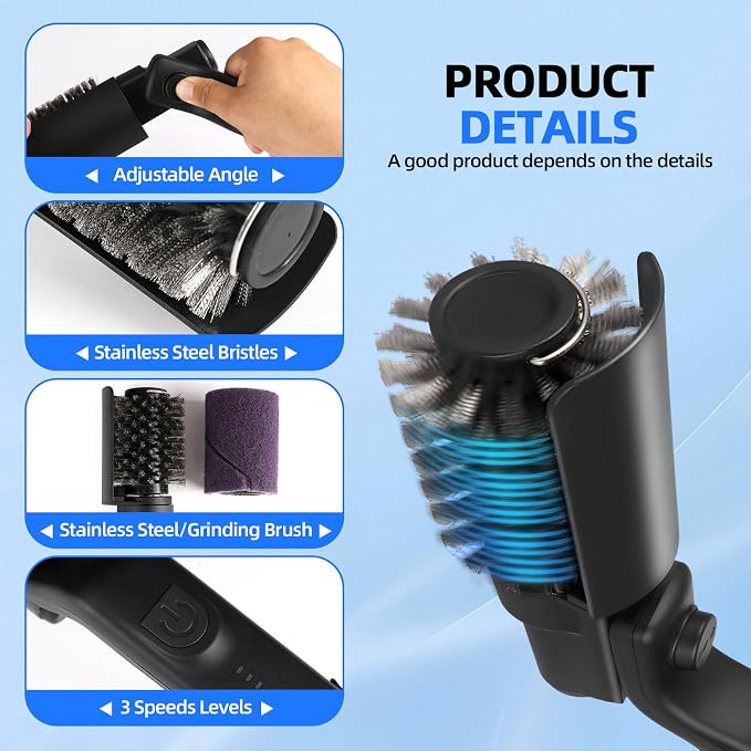 Upgraded Electric Grill Brush, Cordless Rechargeable Grill Cleaning Brush - Image 4