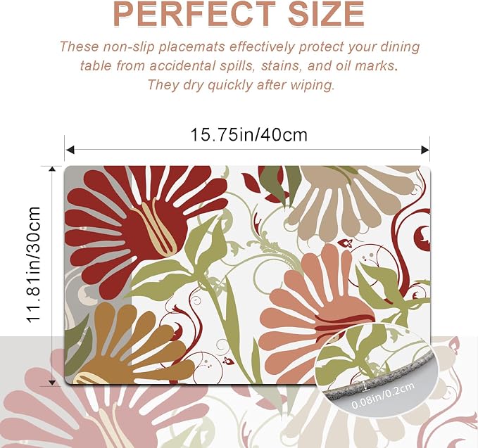 Flower Placemats Set of 4 - Image 3