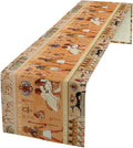 Ancient Table Runner, Mythology Egyptian Gods Pharaohs Antique Golden by Unknown