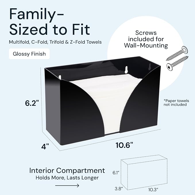 Black Paper Towel Holder Countertop Dispenser - Image 3