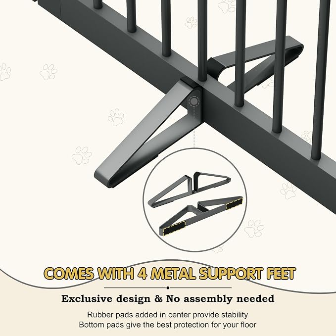 Freestanding Pet Gates with Walk Through Door, Dog Indoor Fence, Dog Gate - Image 3