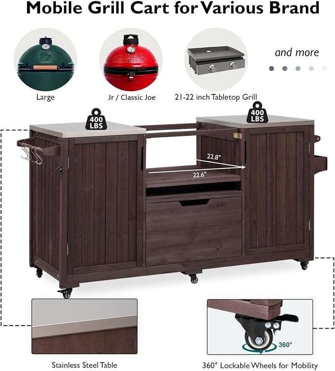66.5" Outdoor Kitchen Island - Image 3