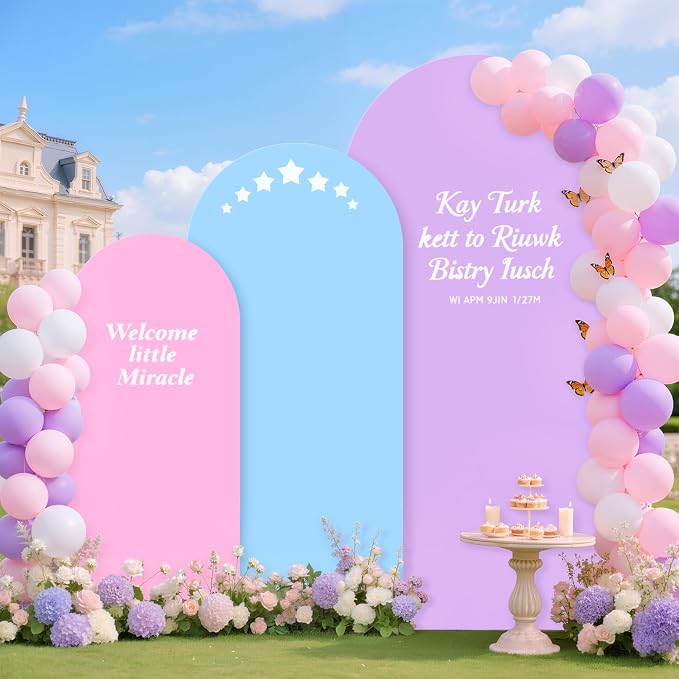 MODFUNS Spandex Arch Cover Set of 3 Mixed Color Arch Backdrop Cover 4&5&6ft - Image 2