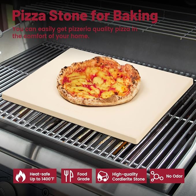Professional Pizza Stone for Oven – 13.8x17.7 Inch Cordierite Baking Stone Board - Image 2