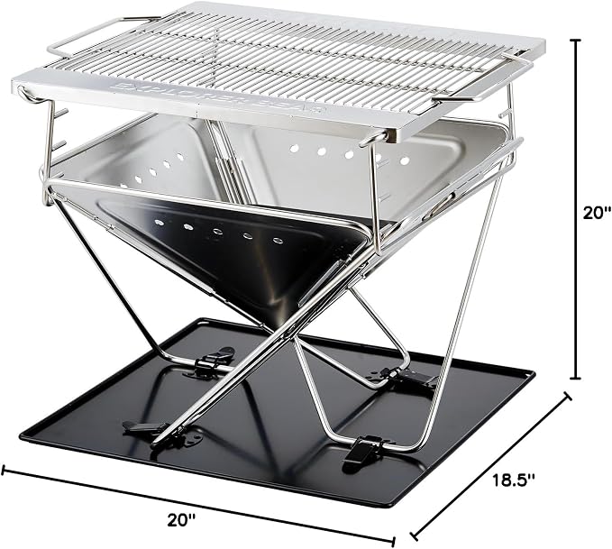 Explorer Bear 20" Stainless Steel Foldable Takibi Fire & Grill - Image 10