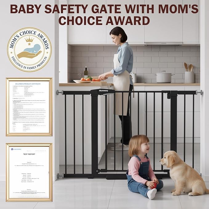 29.7-46" Extra Wide Baby Gate for Stairs, Pressure Mounted Dog Gate Indoor for - Image 2