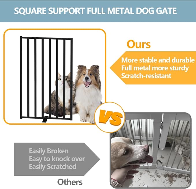Full Metal Freestanding Dog Gates, Extra Wide Foldable Dog Fences - Image 4