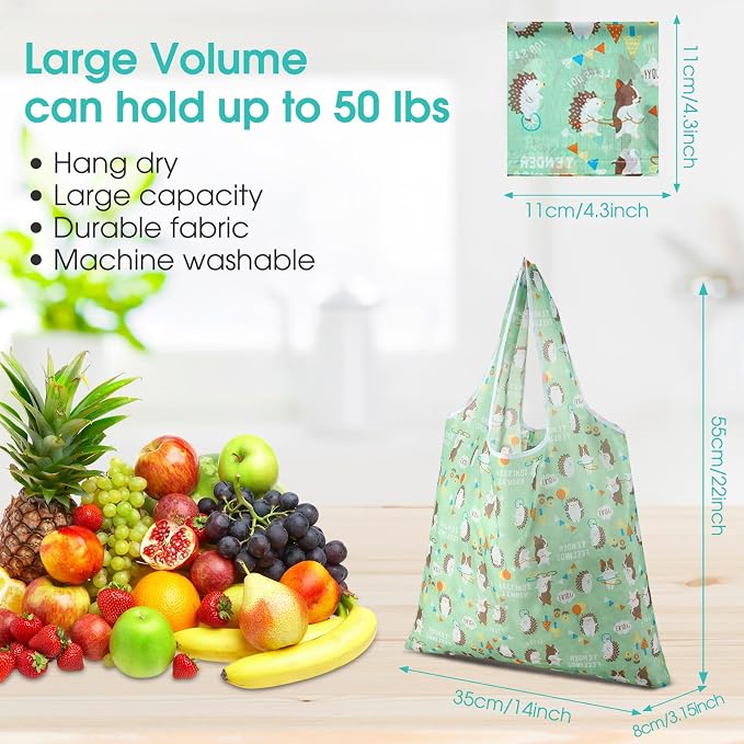 Eccliy 24 Pieces Reusable Grocery Bags Polyester Shopping Bags - Image 2