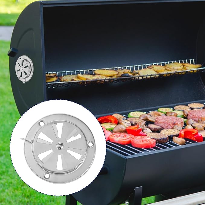2 PCS BBQ Grill Smoker Air Vent Set, Adjustable Stainless Steel Grill Vent - Image 4